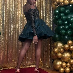 Elegant Green LED Light Embellished Dress